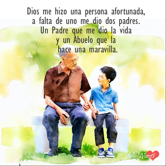 Chico con su abuelo en el parque
