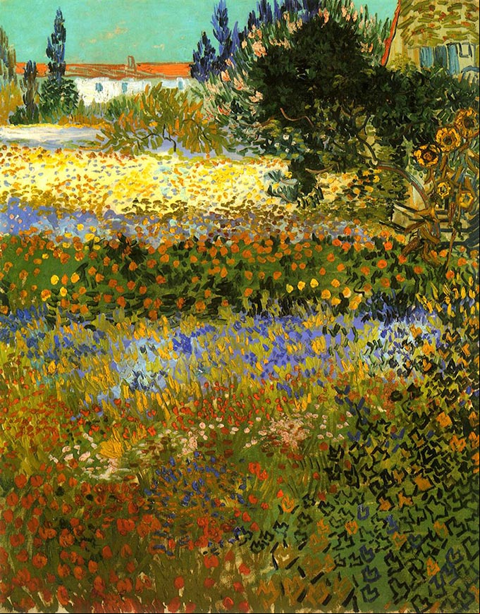 Vincent van Gogh - Flowering Garden, 1888; Arles, Bouches-du-Rhône Vincent van Gogh - Flowering Garden, 1888; Arles, Bouches-du-Rhône