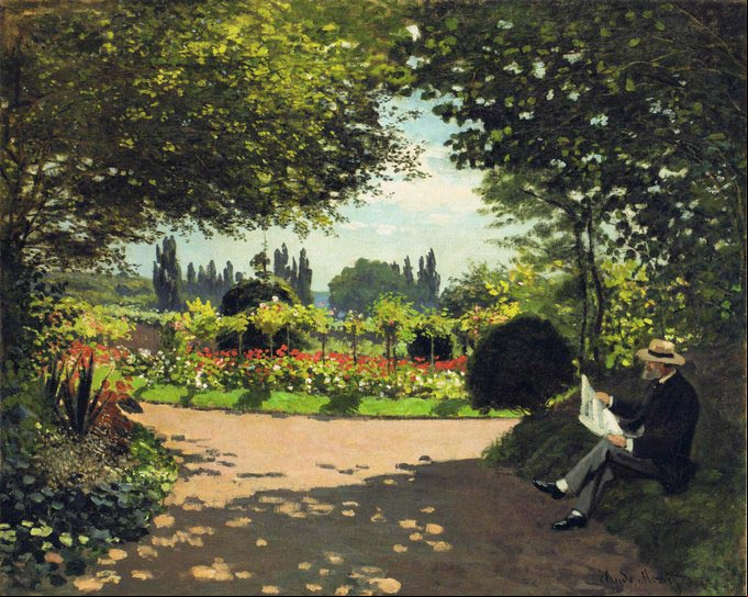 Claude Monet - Adolphe Monet Reading in the Garden, 1866 Claude Monet - Adolphe Monet Reading in the Garden, 1866
