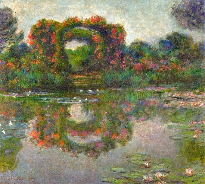 Claude Monet - Rose Flowered Arches at Giverny, 1913 Claude Monet - Rose Flowered Arches at Giverny, 1913