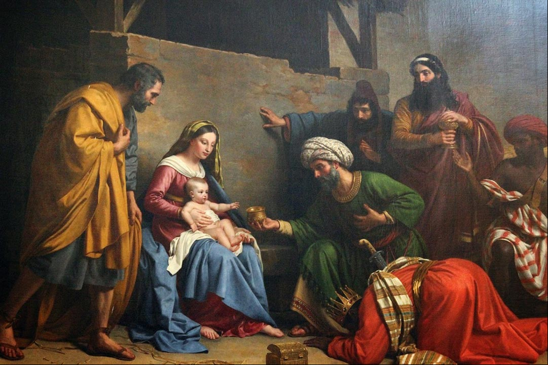 El nacimiento de Jesús en Belén, con María, José y los Reyes Magos El nacimiento de Jesús en Belén, con María, José y los Reyes Magos