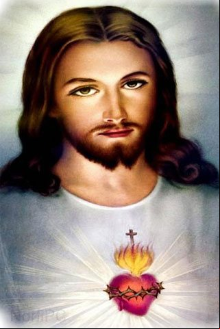 Famosa imagen del Sagrado corazón de Jesús Fondo de pantalla cristiano para el movil: Famosa imagen del Sagrado corazón de Jesús