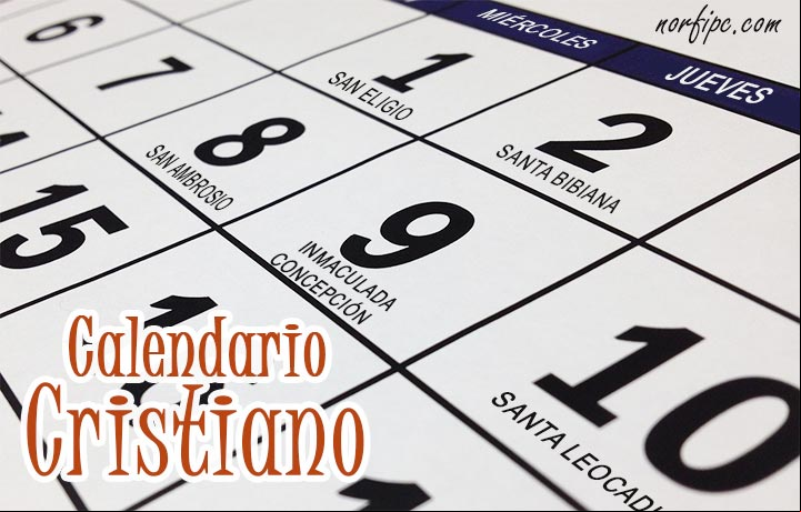 Calendario de días de los santos y festividades cristianas