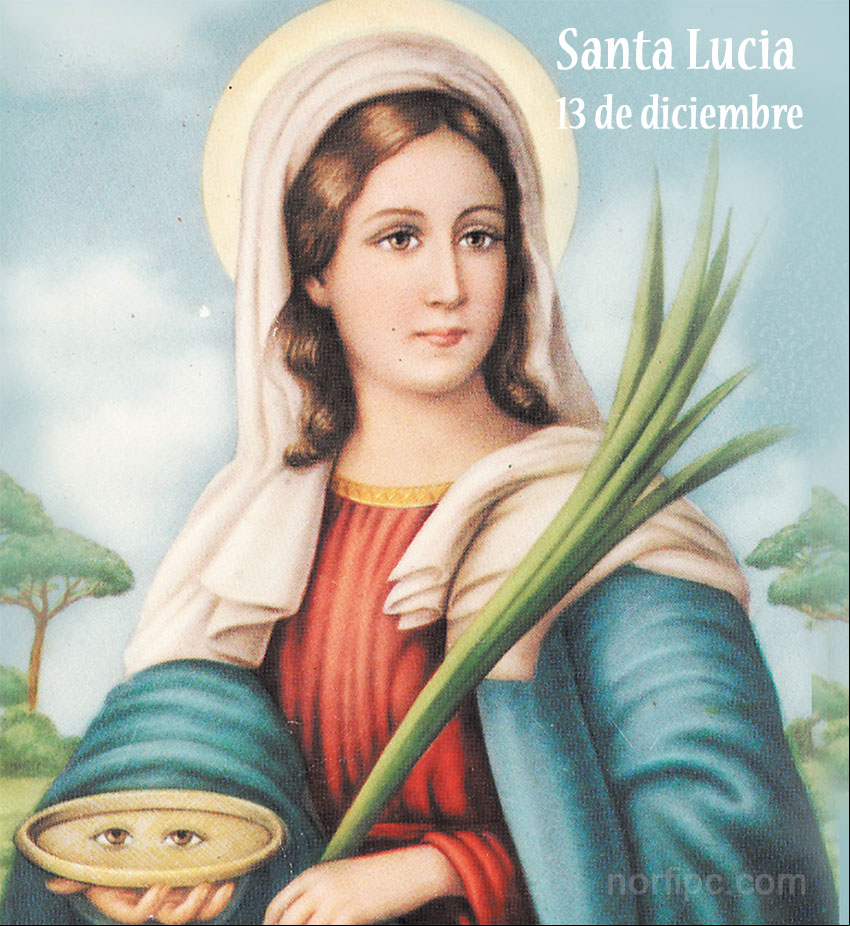 Imagen de Santa Lucia, patrona de los ciegos o invidentes y débiles visuales Imagen de Santa Lucia, patrona de los ciegos o invidentes y débiles visuales
