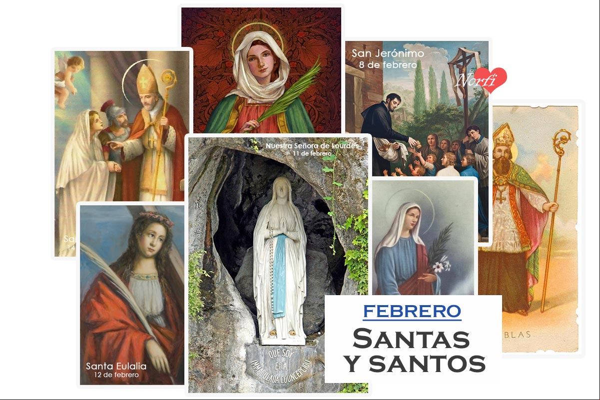 Calendario y día de los santos de febrero Calendario y día de los santos de febrero