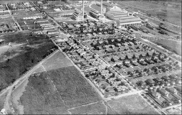 Foto aérea del Central y el Batey de Hershey en 1930 Foto aérea del Central y el Batey de Hershey en 1930