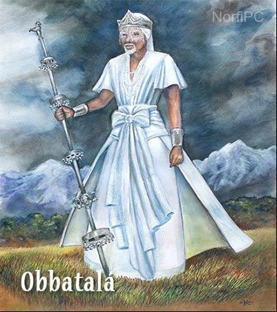 Obbatalá. Orisha de la inteligencia y de los sentimientos humanos. Símbolo de la paz y pureza. Orisha yoruba Obbatalá