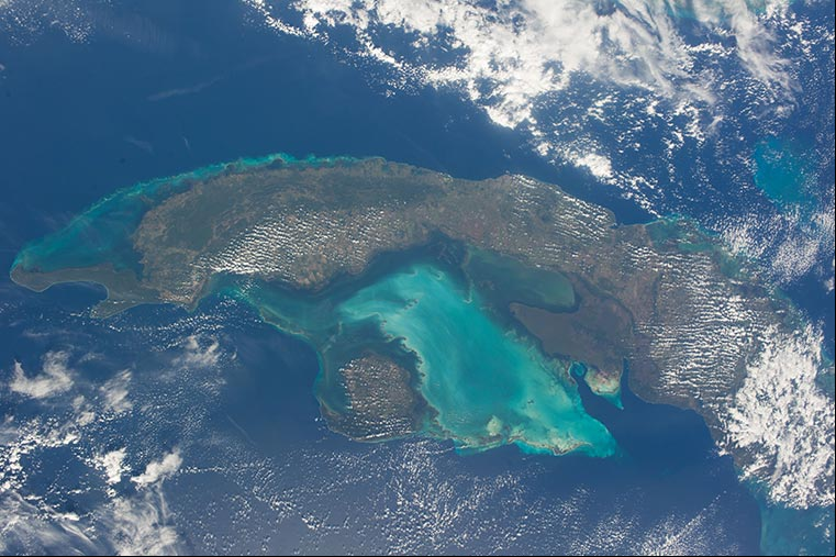 Foto del occidente de Cuba desde la Estación Espacial Foto del occidente de Cuba desde la Estación Espacial
