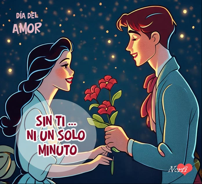 Esto es para confesarte que de ti me he enamorado. Que cada día que pasa me gustas más y te necesito un poco más. Que no puedo estar sin ti, ni un solo minuto Pareja de enamorados con una rosa roja