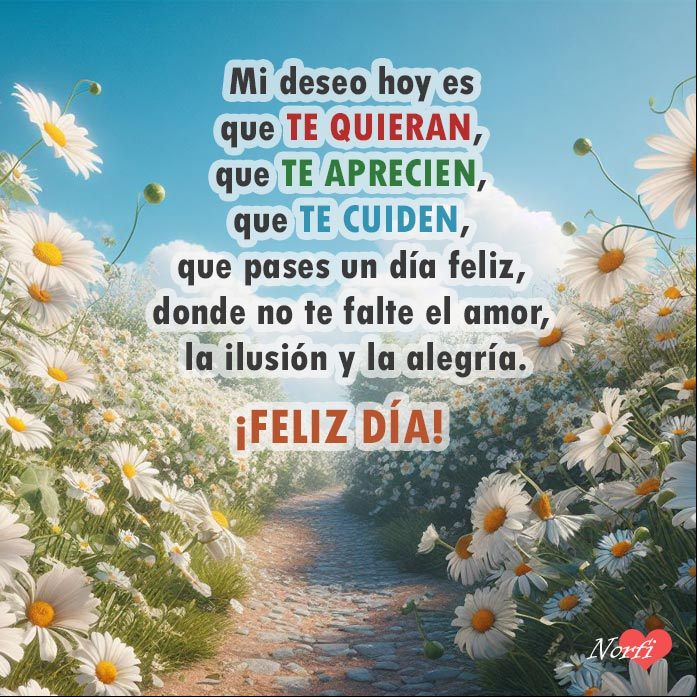 Camino con flores a los lados