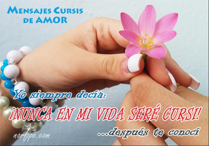Yo siempre decía: ¡NUNCA EN MI VIDA SERÉ CURSI! después te conocí... Mensajes cursis de amor y palabras sinceras del alma