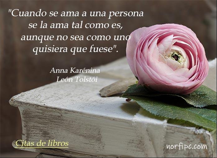 Cuando se ama a una persona se la ama tal como es, aunque no sea como uno quisiera que fuese. Cita de León Tolstói Cuando se ama a una persona se la ama tal como es, aunque no sea como uno quisiera que fuese