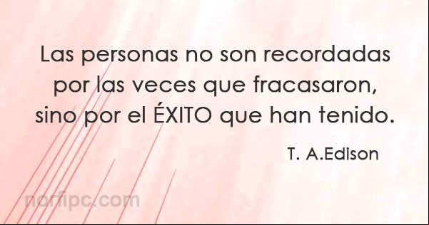 Recordamos solo el exito de las personas