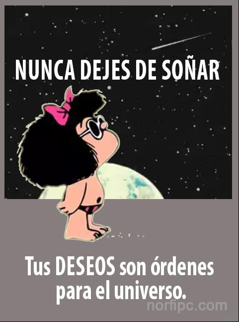 Nunca dejes de soñar, tus deseos son órdenes para el universo Frase de aliento sobre los deseos en la vida