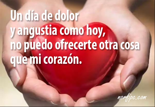 Hermano, un día de dolor y angustia como hoy, no puedo ofrecerte otra cosa que mi corazón y pedirle al Señor por ti y tu familia. #Aliento Para un dia de dolor y angustia