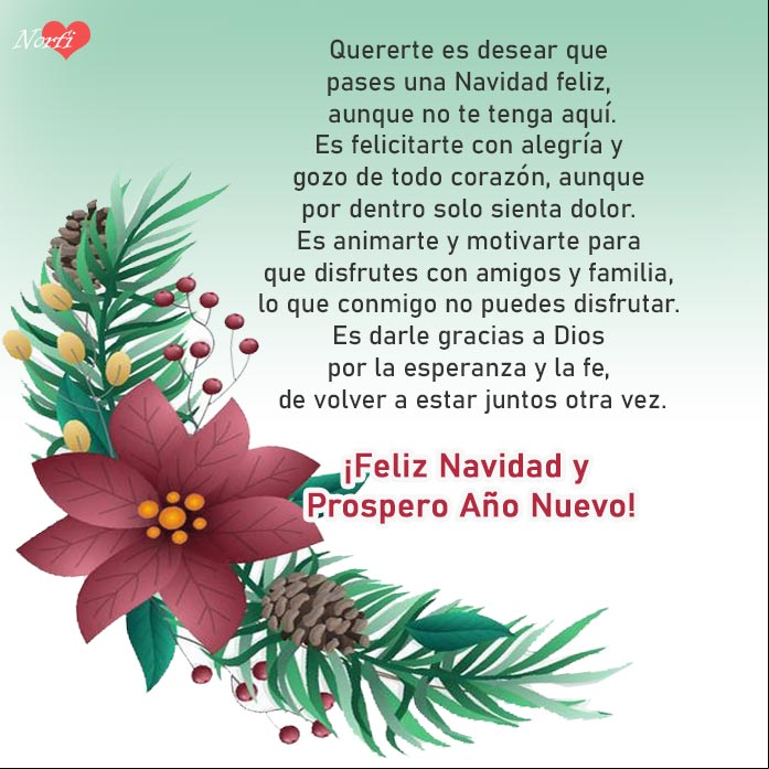 Quererte es desear que pases una Navidad feliz, aunque no te tenga aquí. Poema para Navidad