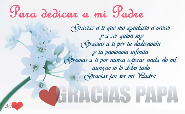 Gracias Papá, fotos con versos para dedicar el Día del Padre