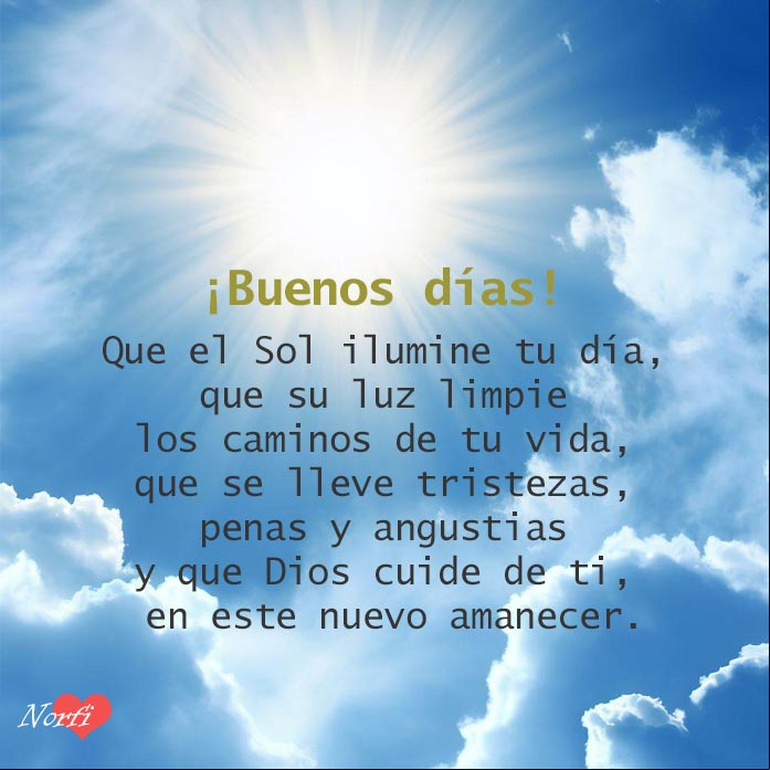 Sol entre nubes blancas y cielo azul