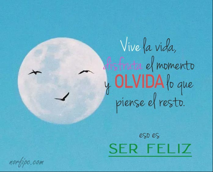 Vive la vida, disfruta el momento y olvida lo que piense el resto
