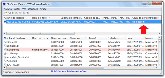 Utilizar la aplicación BlueScreenView para detectar los dispositivos causantes de los errores de pantalla azul Utilizar la aplicación BlueScreenView para detectar los dispositivos causantes de los errores de pantalla azul
