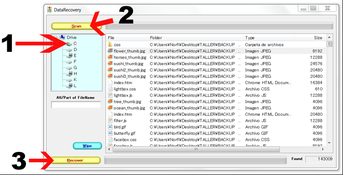 Recuperar datos eliminados del disco duro con DataRecovery