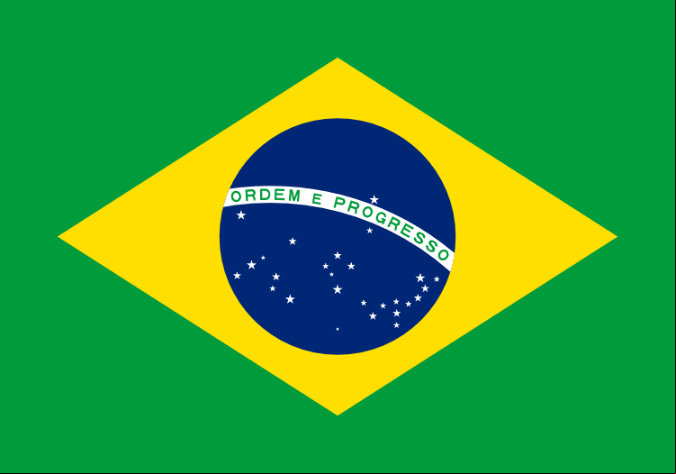 Imagen de la Bandera de la República Federativa del Brasil Imagen de la Bandera nacional de Brasil