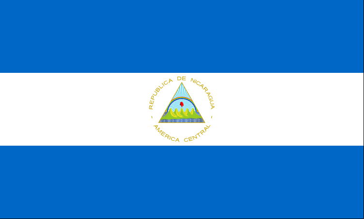 Imagen de la Bandera de la República de Nicaragua Imagen de la Bandera nacional de Nicaragua