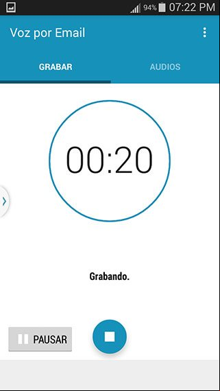 Grabando un mensaje de voz con la aplicacion para Nauta Voz por Email Grabando un mensaje de voz con la aplicacion para Nauta Voz por Email