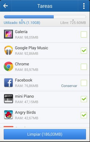 Cerrar aplicaciones que consumen memoria con Clean Master en Android Cerrar aplicaciones que consumen memoria con Clean Master en Android