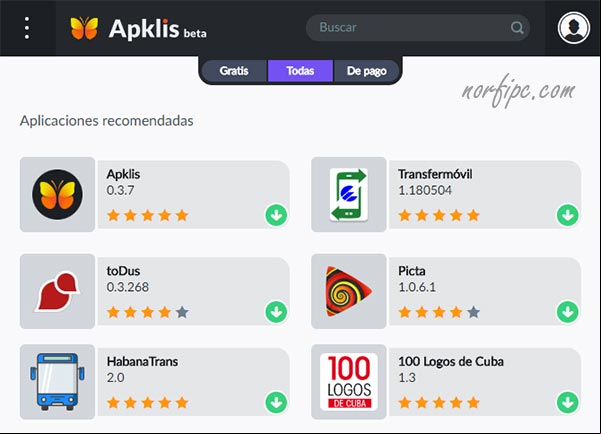 Página de Apklis, directorio de aplicaciones cubanas Página de Apklis, directorio de aplicaciones cubanas
