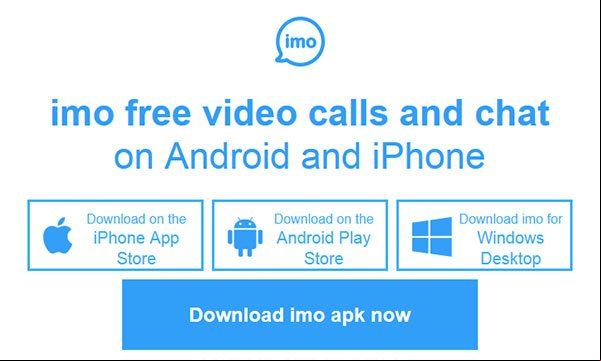 Enlaces para instalar o descargar IMO en el sitio web de la aplicación Enlaces para instalar o descargar IMO en el sitio web de la aplicación