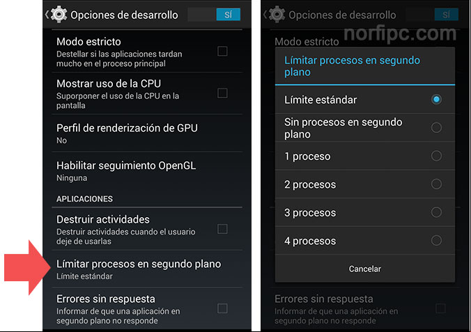 Limitar la cantidad de procesos en segundo plano en Android Limitar la cantidad de procesos en segundo plano en Android
