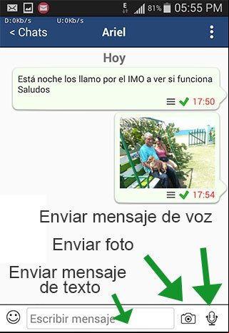 Usando la aplicación CubaMessenger para enviar mensajes de texto, fotos y mensajes de voz Usando la aplicación CubaMessenger para enviar mensajes de texto, fotos y mensajes de voz