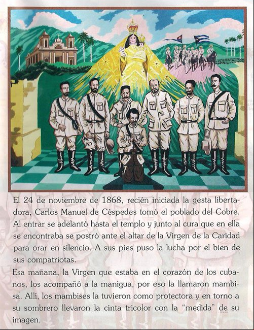 La Virgen de la Caridad es llevada por los mambises a la manigua en la guerra de Independencia La Virgen de la Caridad es llevada por los mambises a la manigua en la guerra de Independencia
