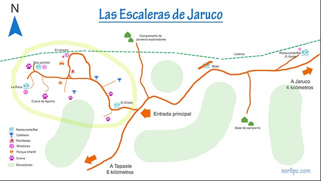 Mapa turístico del parque Las Escaleras de Jaruco Mapa turístico del parque Las Escaleras de Jaruco