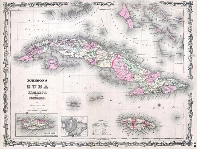 Mapa de Cuba Johnson’s de 1861 Mapa de Cuba Johnson’s de 1861