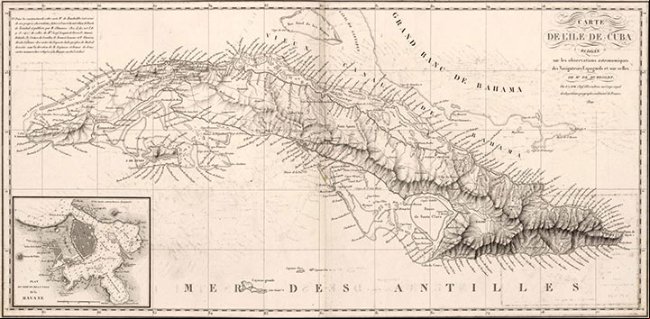 Mapa de la Isla de Cuba de Humboldt - 1820 Mapa de la Isla de Cuba de Humboldt - 1820