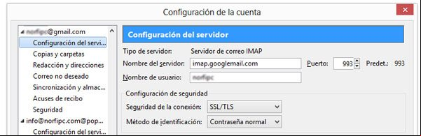 Configurar en Thunderbird una cuenta de correo usando IMAP Configurar en Thunderbird una cuenta de correo usando IMAP
