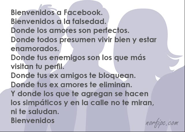Imagen con poema sobre la gente falsa e hipócrita que hay en Facebook Imagen con poema sobre la gente falsa e hipócrita que hay en Facebook