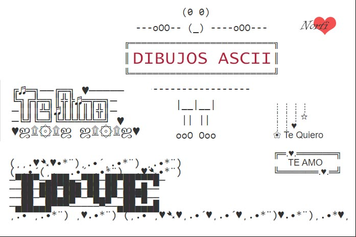 Dibujos y figuras ASCII para firmar y pegar en el muro de Facebook Dibujos y figuras ASCII para firmar y pegar en el muro de Facebook