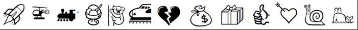 Símbolos, signos y caracteres Unicode Emoji en la fuente Symbola