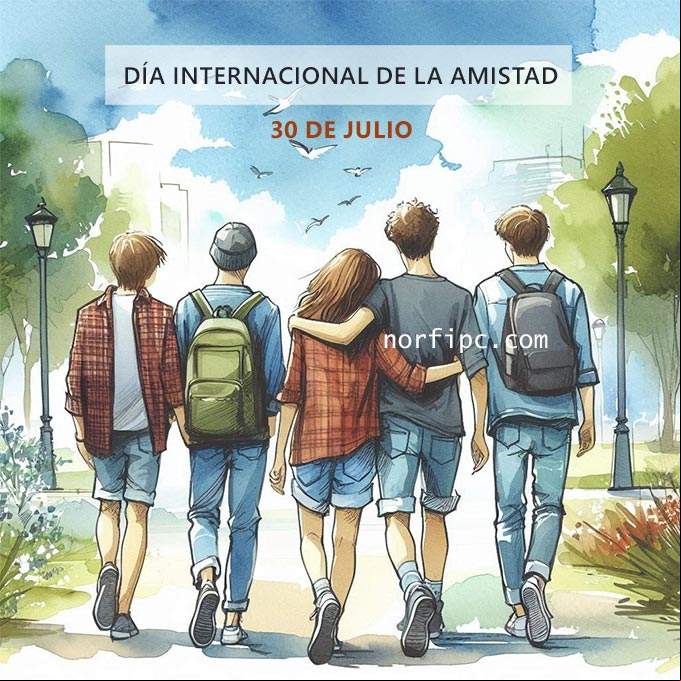 30 de julio, Día Internacional de la Amistad Amigos y amigas caminando por un parque