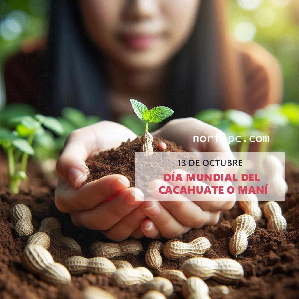 Manos abiertas con semillas de cacahuete o mani