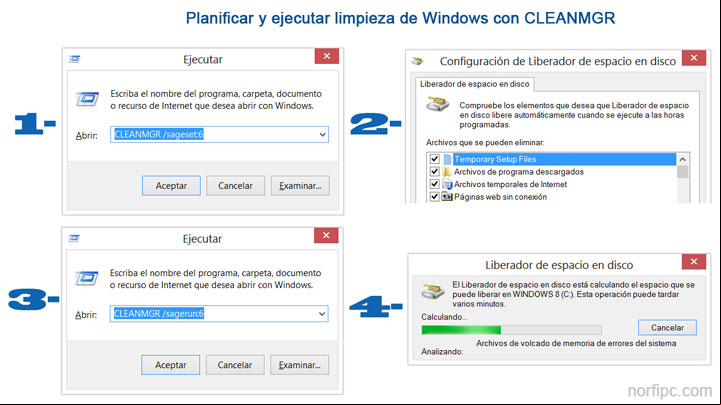 Planificar y ejecutar una limpieza del disco en Windows usando CLEANMGR Planificar y ejecutar una limpieza del disco en Windows usando CLEANMGR