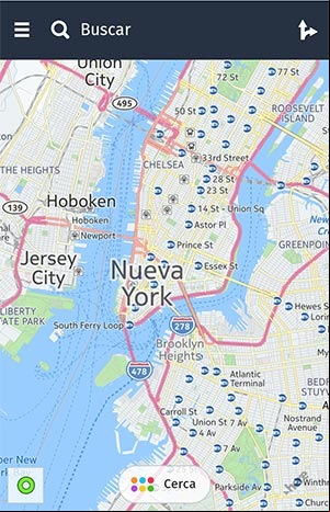 Resultado al usar una dirección para solicitar un mapa de HERE WeGo Resultado al usar una dirección para solicitar un mapa de HERE WeGo