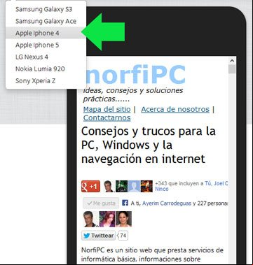 Comprobar como se ve el sitio NorfiPC en un iPhone usando el servicio de pikock.com Comprobar como se ve el sitio NorfiPC en un iPhone usando el servicio de pikock.com