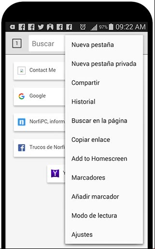 Página de inicio y Menú del navegador móvil Lightning Página de inicio y Menú del navegador móvil Lightning