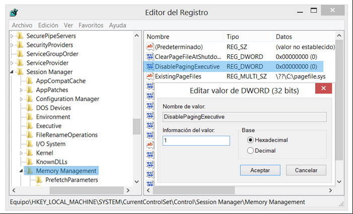 Modificar un valor del Registro usando Regedit Modificar un valor del Registro usando Regedit
