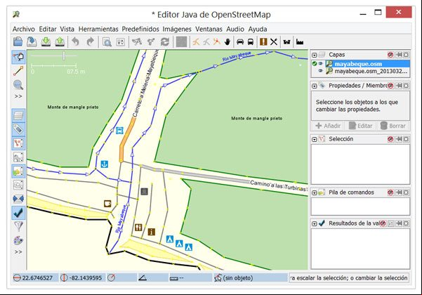 Vista previa del resultado final en JOSM Vista previa del resultado final en JOSM