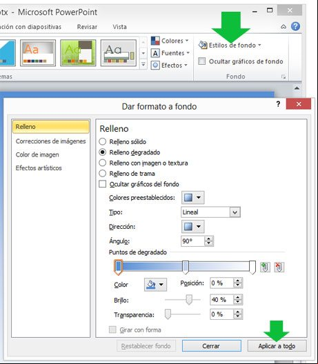 Darle un estilo personal al fondo de las diapositivas de una presentación en PowerPoint Darle un estilo personal al fondo de las diapositivas de una presentación en PowerPoint
